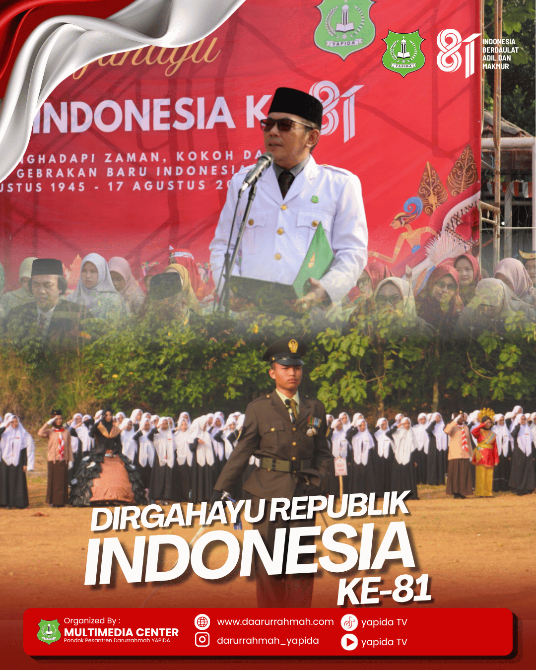 Upacara HUT RI ke-81 di Pondok Pesantren Darurrahmah